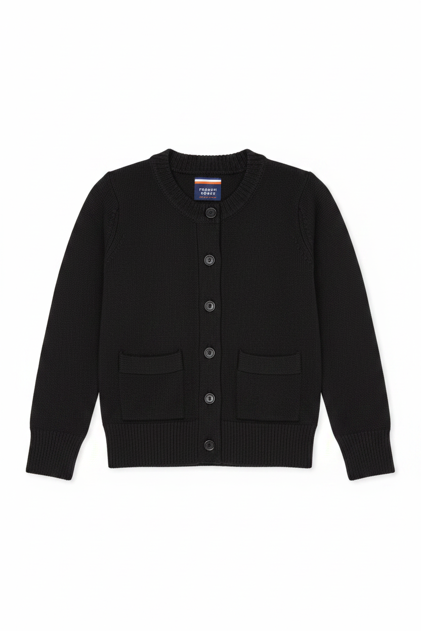 French Toast Black Cardigan - Front