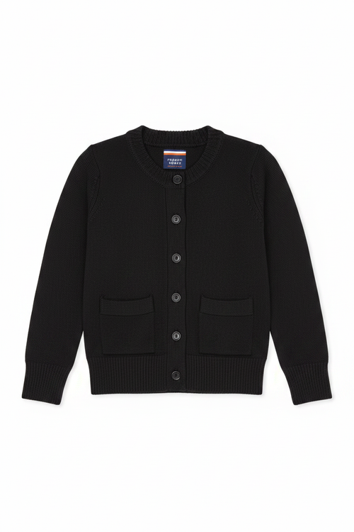 French Toast Black Cardigan - Front