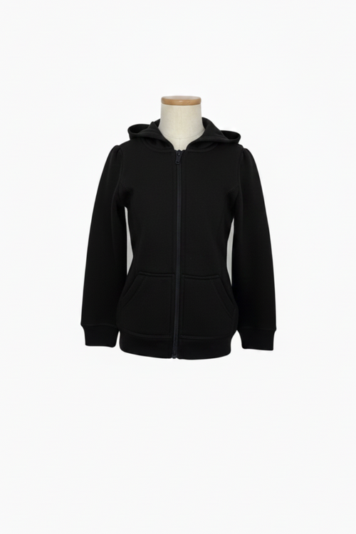 Girls Uniform Zip Jacket Black - Front